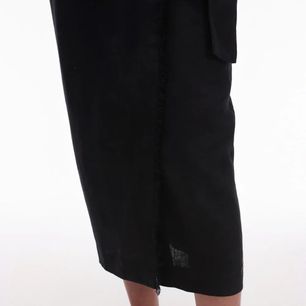 MANGO Linen-Blend Wrap Skirt - Picture 7 of 10